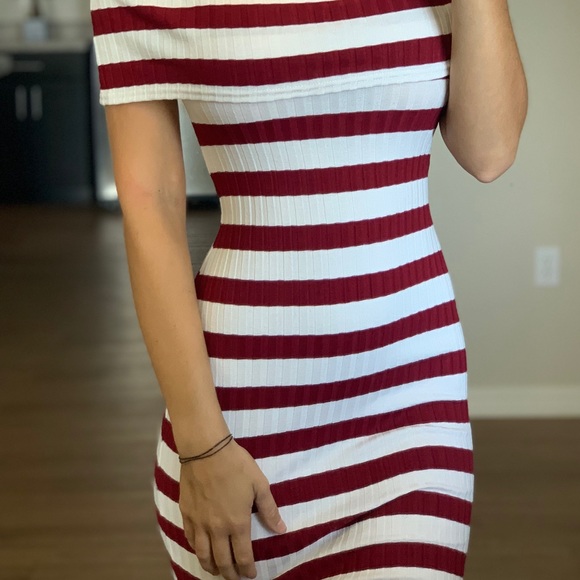 -Anthropologie New Striped Off Shoulder Dress- - Picture 4 of 7